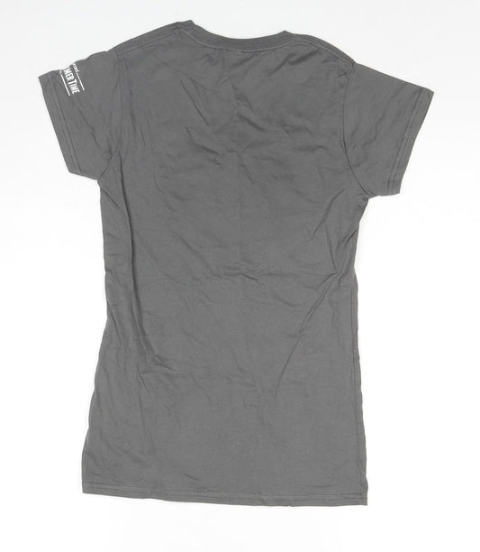 Womens UK Size S Gildan Grey Basic T-Shirt