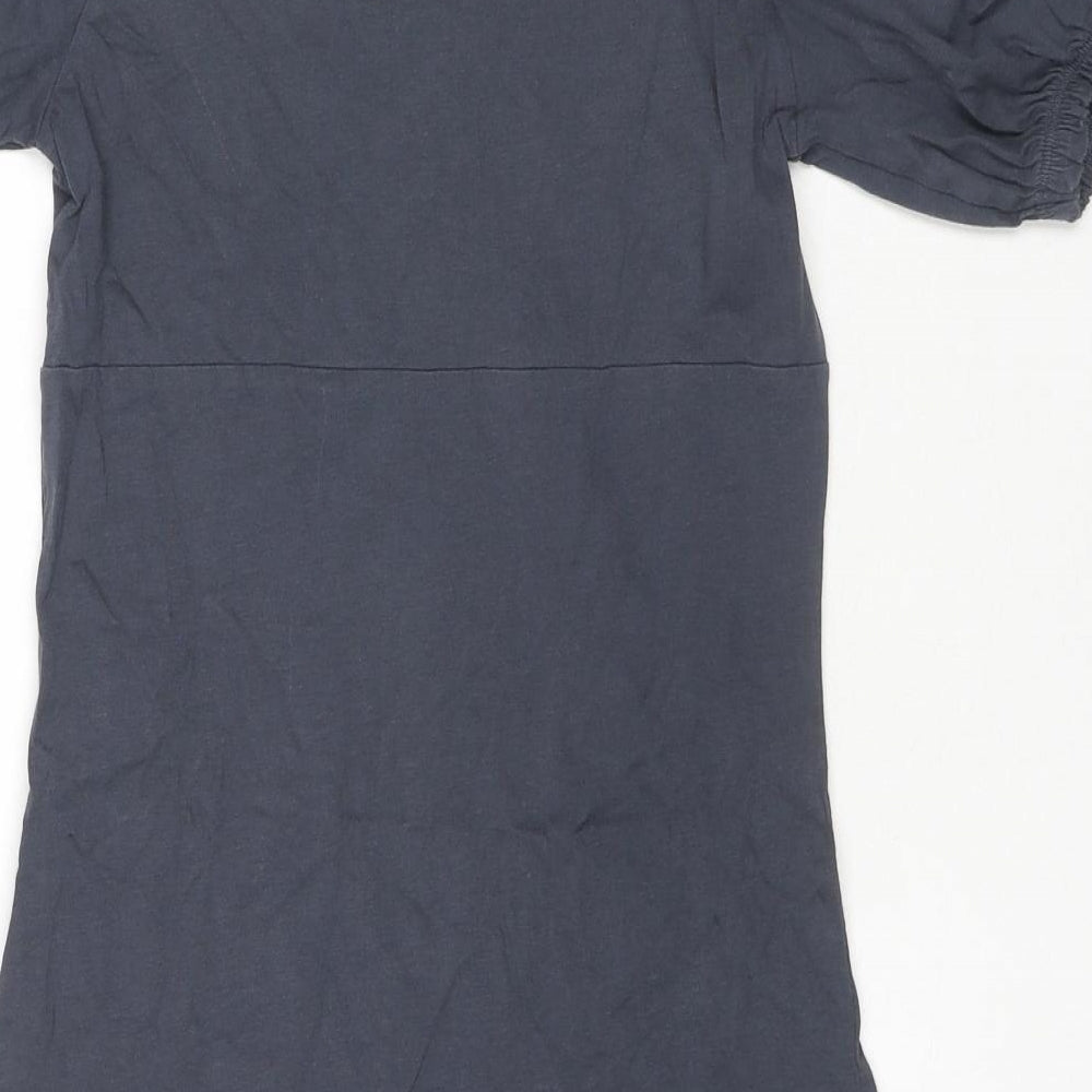 Noisy may Womens Grey Cotton T-Shirt Dress Size XS Round Neck Pullover