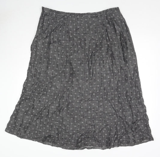 Marks and Spencer Womens Grey Polka Dot Lyocell Maxi Skirt Size 18 Zip