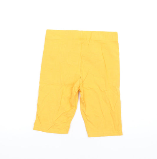 Marks and Spencer Girls Orange Cotton Biker Shorts Size 13-14 Years L11 in Regular