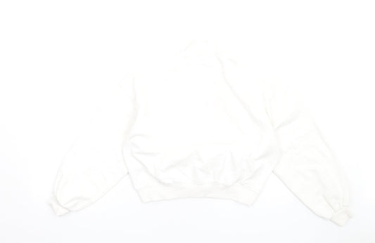 H&M Womens White Cotton Pullover Sweatshirt Size XS Pullover