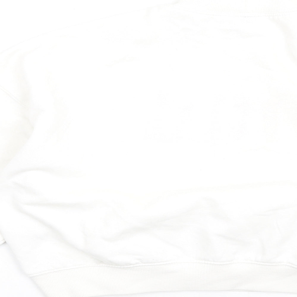 H&M Womens White Cotton Pullover Sweatshirt Size XS Pullover