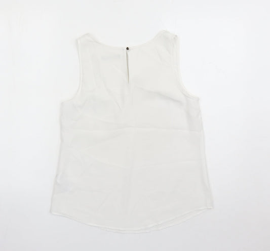 Oasis Womens White Polyester Camisole Tank Size 10 Round Neck - Pocket Detail