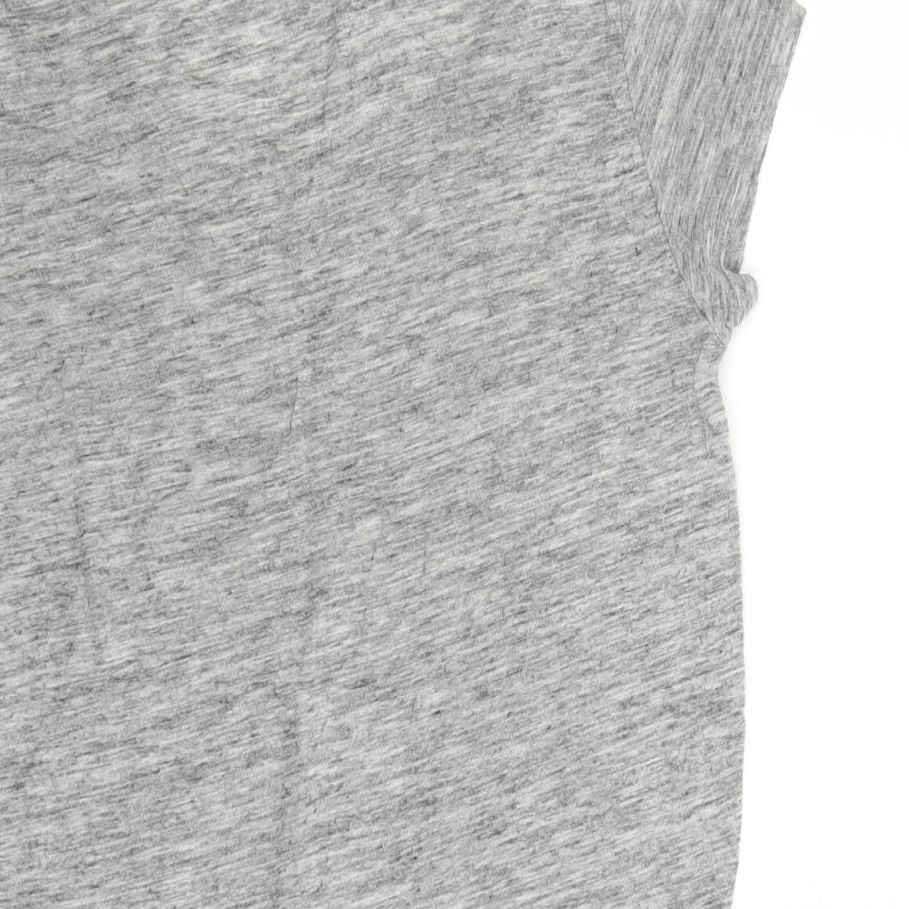 Womens UK Size 8 River Island Grey Basic T-Shirt
