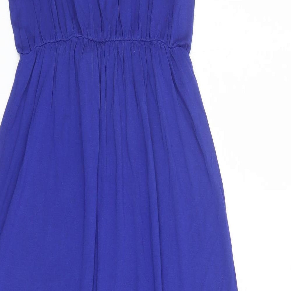 Dorothy Perkins Womens Blue Viscose Maxi Size 10 Round Neck Pullover