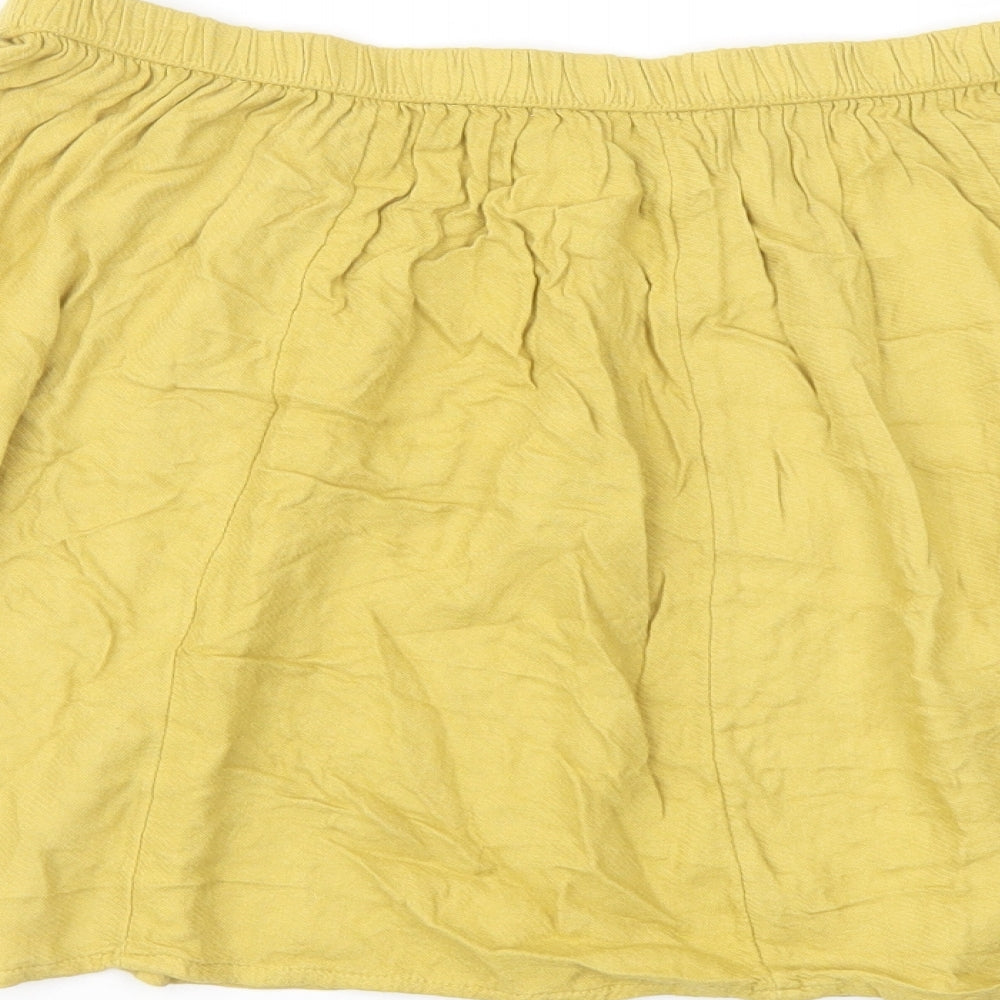 Gap Womens Yellow Viscose Skater Skirt Size M