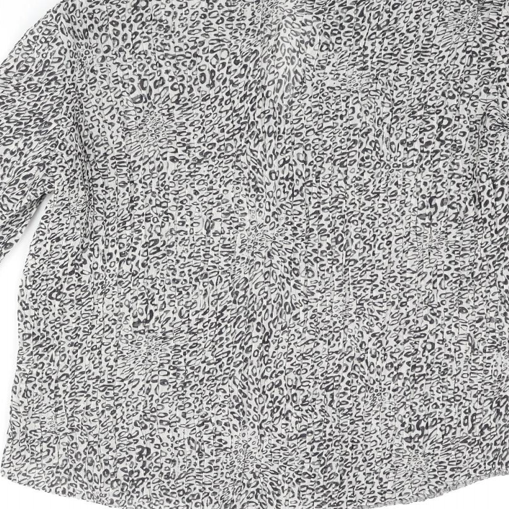 Epilogue Womens Gold Geometric Polyester Basic Button-Up Size 16 Collared