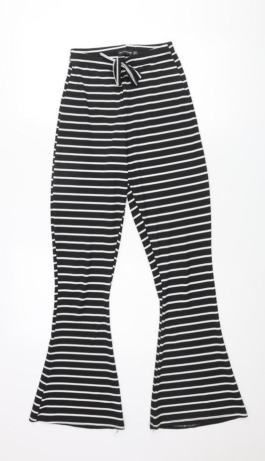 Womens UK Size 8 PRETTYLITTLETHING Regular Fit Black Trousers