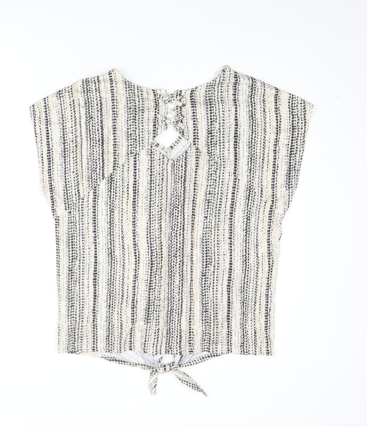 Womens UK Size 14 M&Co Beige Basic Blouse