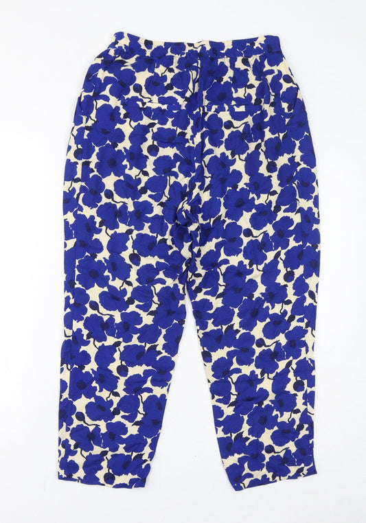 Womens UK Size 6 H&M Regular Fit Cropped Blue Trousers