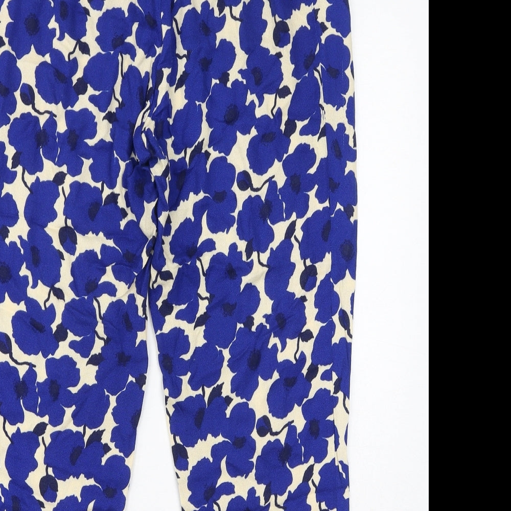 Womens UK Size 6 H&M Regular Fit Cropped Blue Trousers