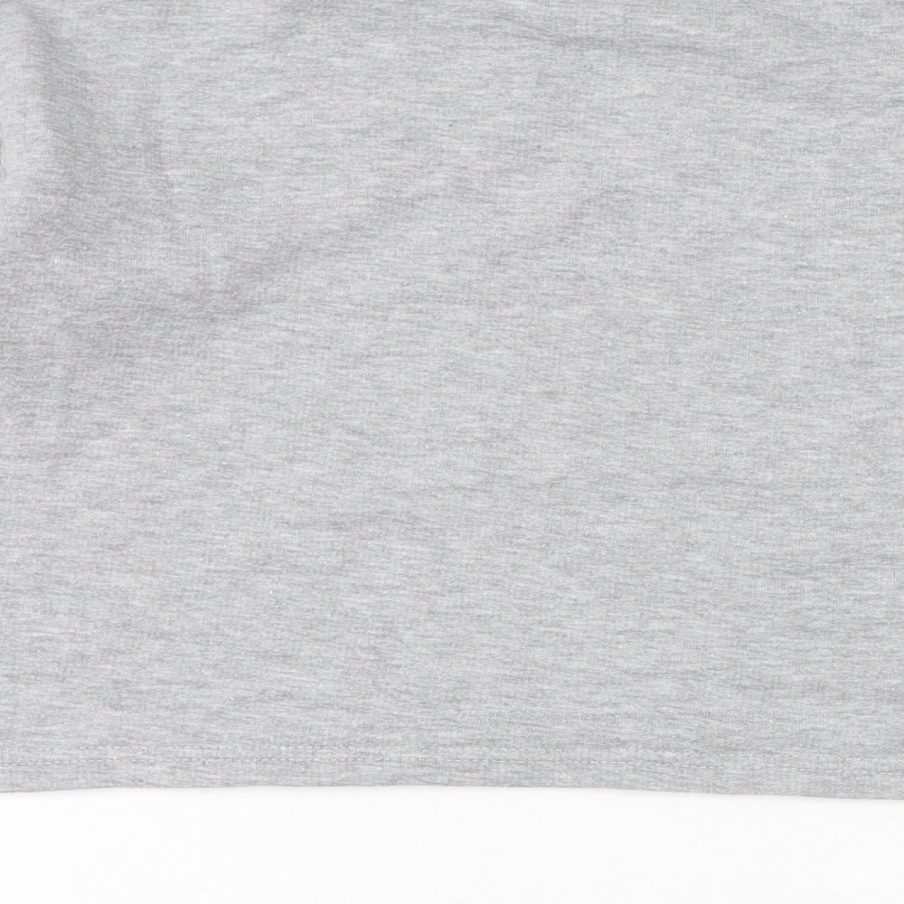 Boohoo Womens Grey Polyester Pullover Sweatshirt Size 6 Pullover - Cropped