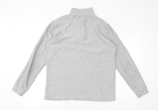 Topman Mens Grey Cotton Henley Sweatshirt Size S