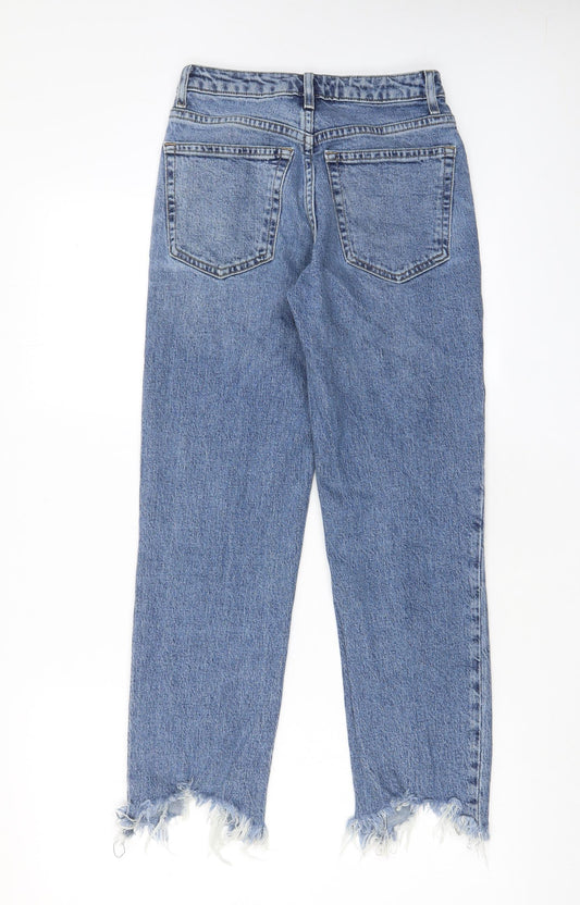 Topshop Womens Blue Cotton Capri Jeans Size 25 in L32 in Regular Zip - Pockets