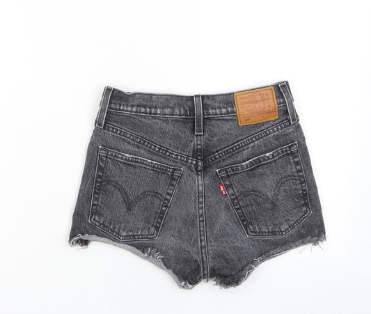 Levi's Womens Grey Cotton Basic Shorts Size 23 in Regular Button - Pockets