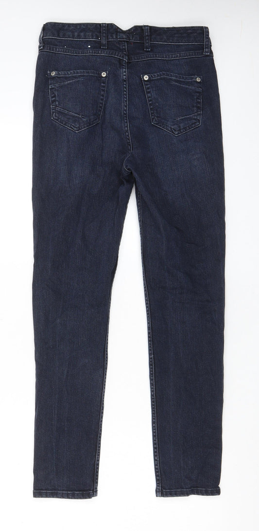 River Island Womens Blue Cotton Skinny Jeans Size 8 L26 in Regular Zip - Pockets