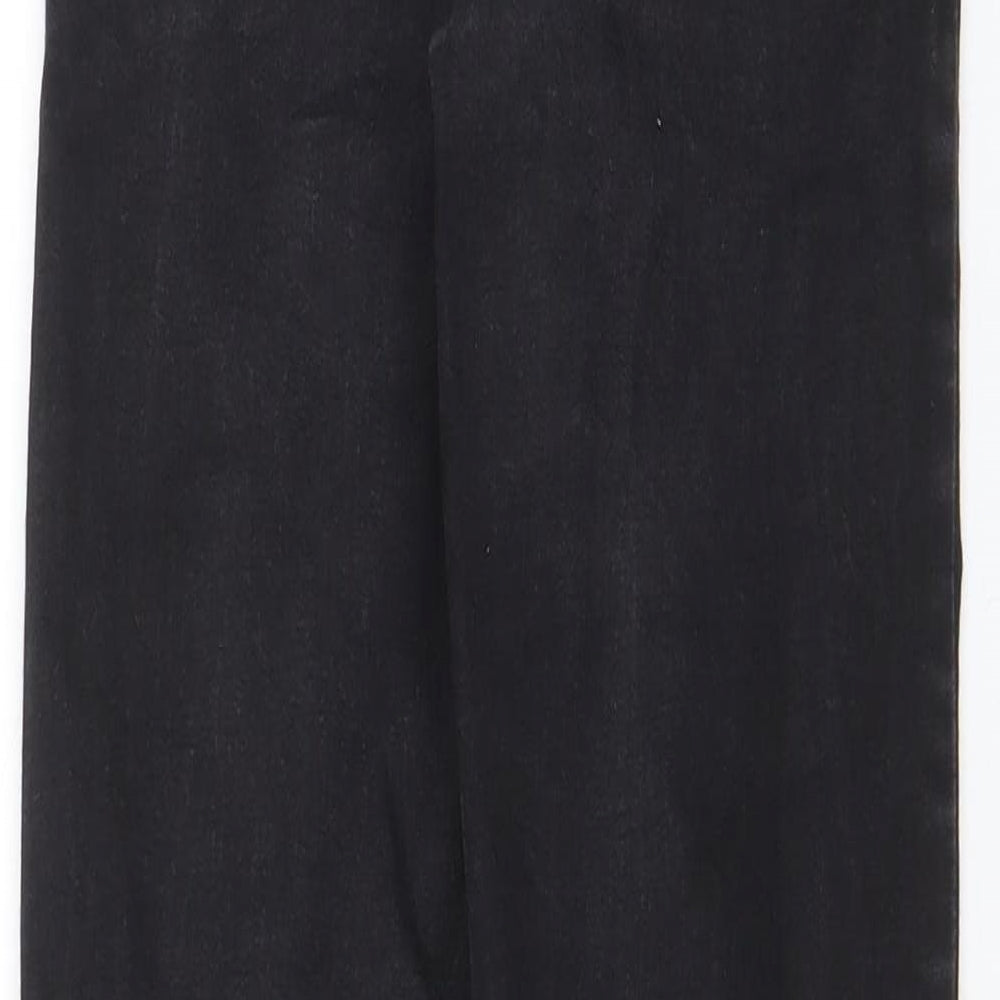 Brand and care label for Denim & Co. women’s grey cotton skinny jeans, size UK 8, 27-inch leg regular zip - pockets