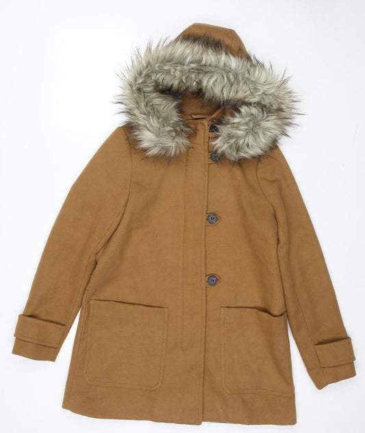 Womens UK Size S Zara Brown Pea Coat