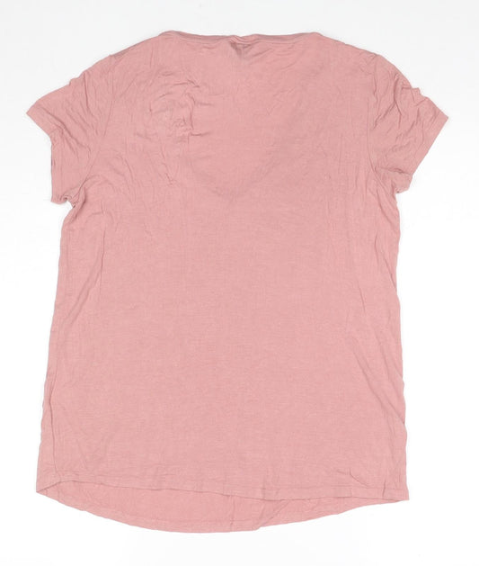 Womens UK Size L CULTURE Pink Basic T-Shirt
