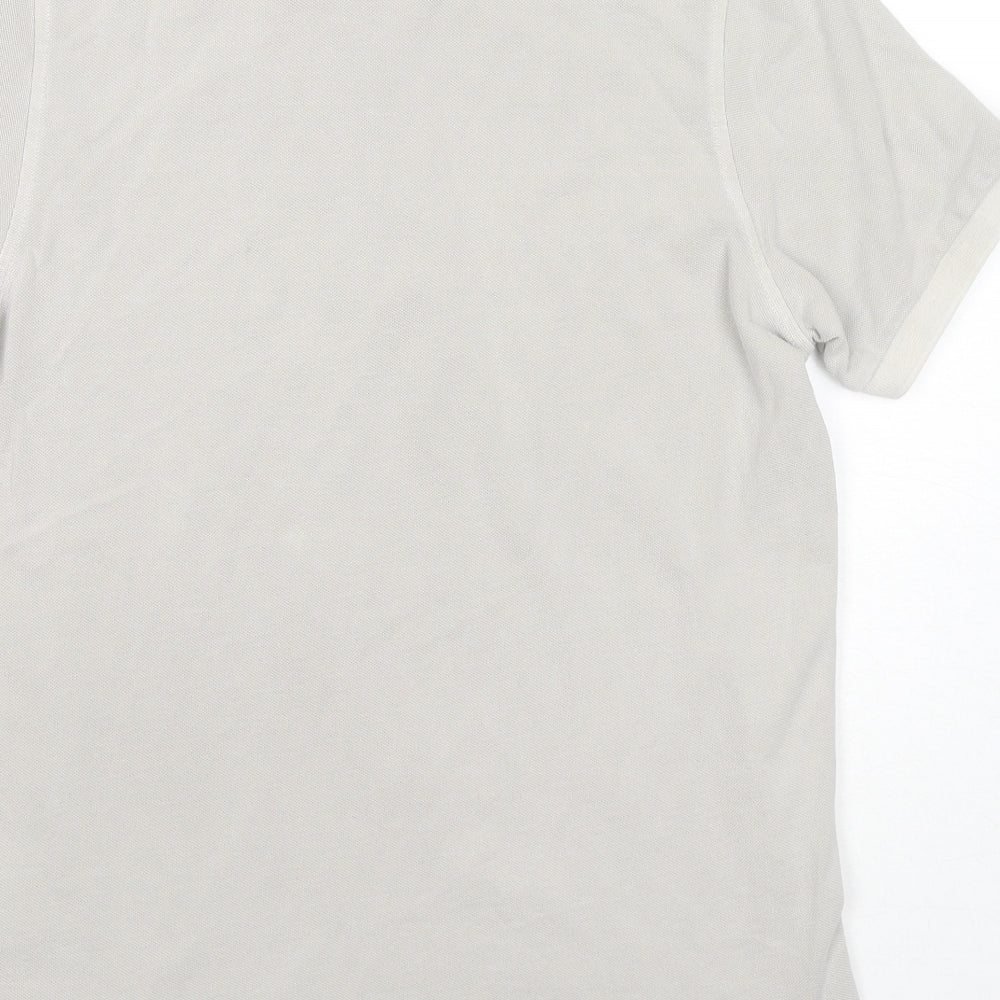 Camel Mens Grey Cotton Polo Size S Collared Pullover