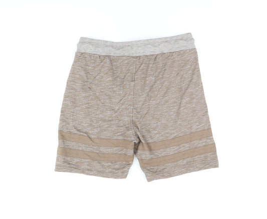Intense Mens Brown Cotton Sweat Shorts Size S L6 in Regular Drawstring