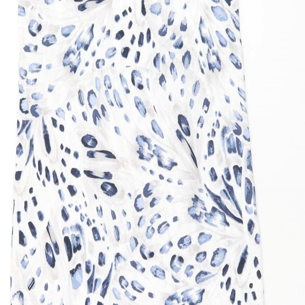 Marks and Spencer Womens White Geometric Cotton Top Dress Size XS