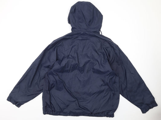 Auburn Mens Blue Windbreaker Coat Size L Zip