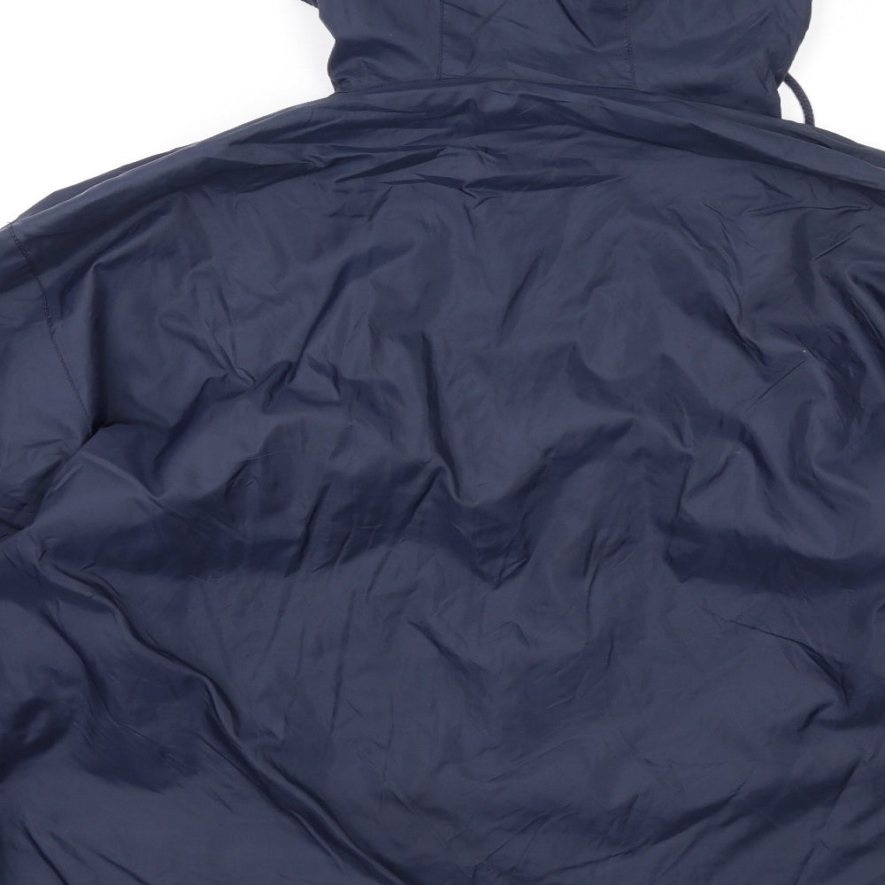 Auburn Mens Blue Windbreaker Coat Size L Zip