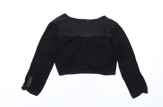 Coast Womens Black V-Neck Viscose Shrug Jumper Size XS