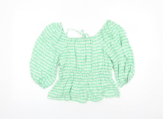 Womens UK Size 10 Marks and Spencer Green Basic Blouse