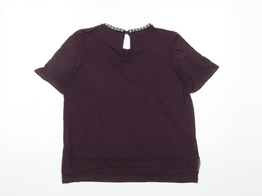 Womens UK Size 12 NEXT Purple Basic T-Shirt