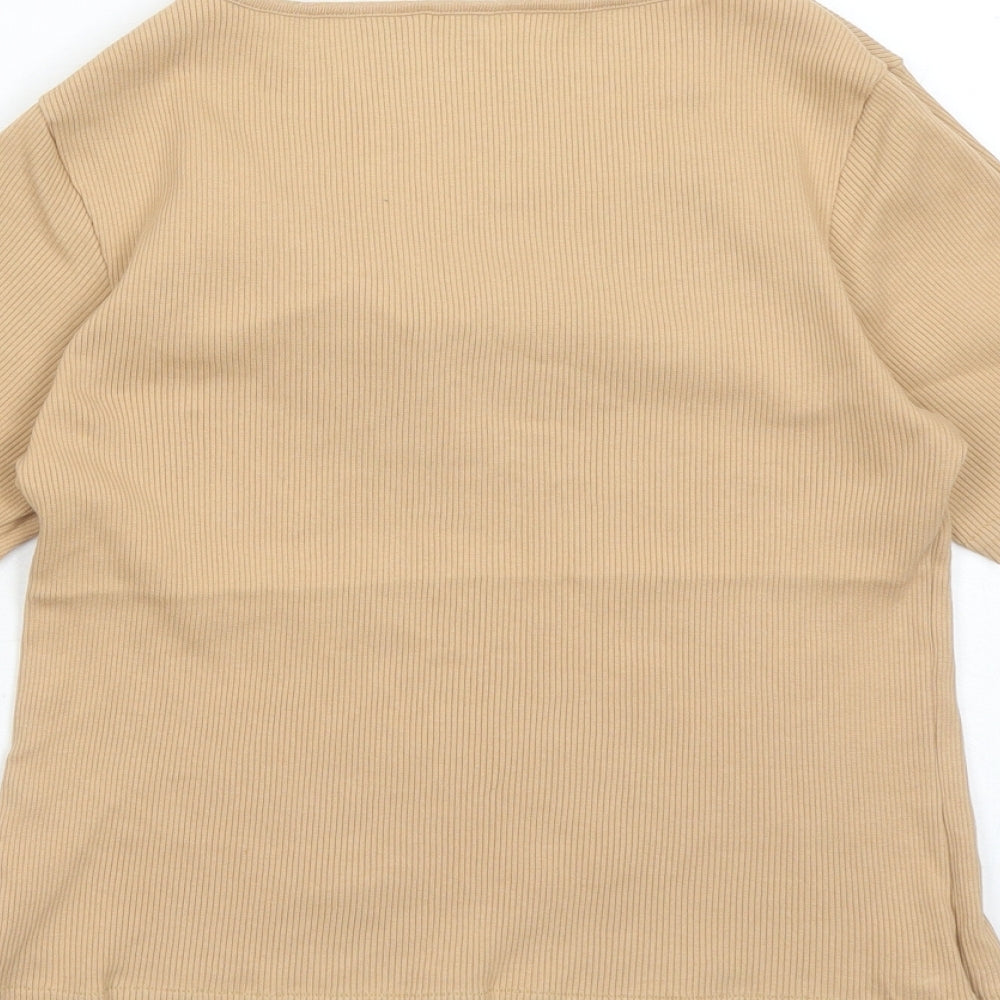 Womens UK Size 14 St Michael Brown Basic T-Shirt