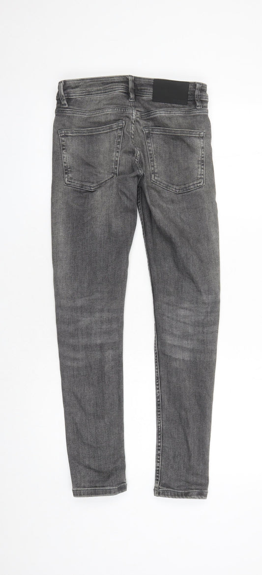 Mens UK Size 30 in Denim & Co. Regular Fit Skinny Grey Jeans