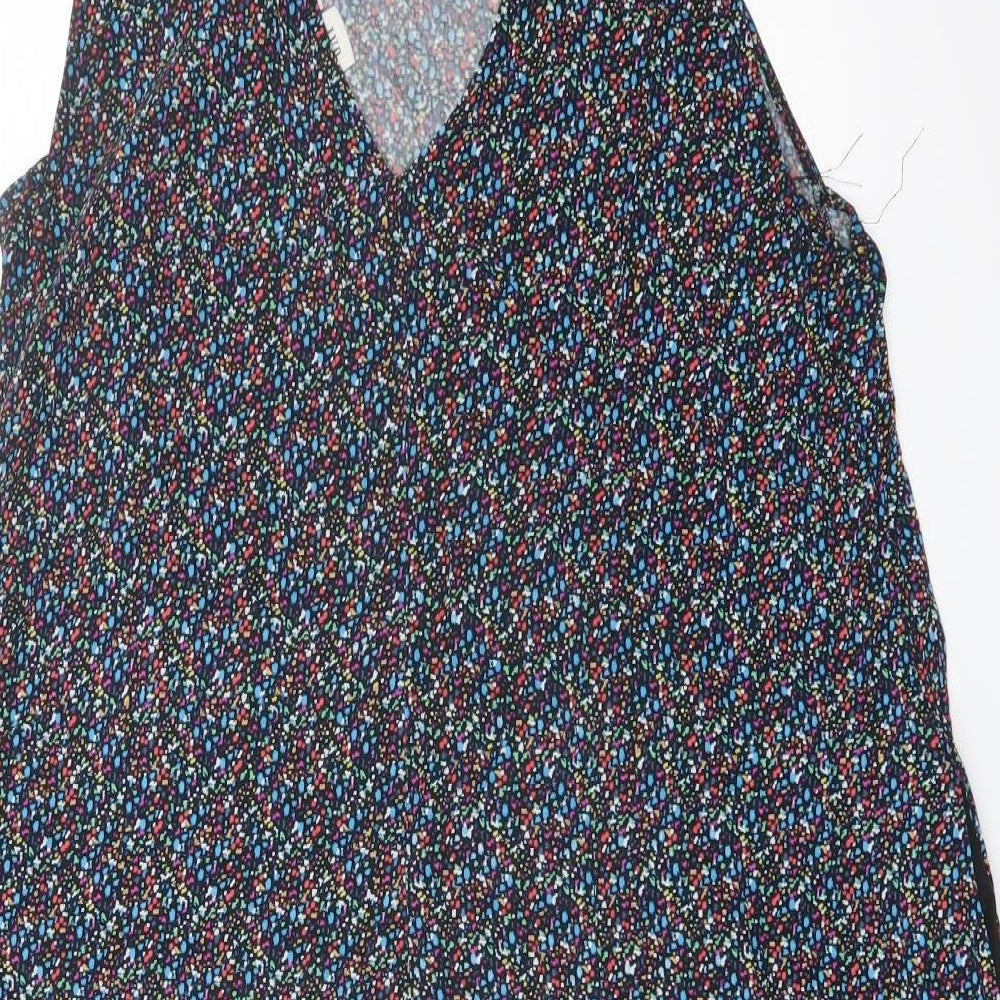 Gap Womens Multicoloured Geometric Viscose A-Line Size M V-Neck Pullover