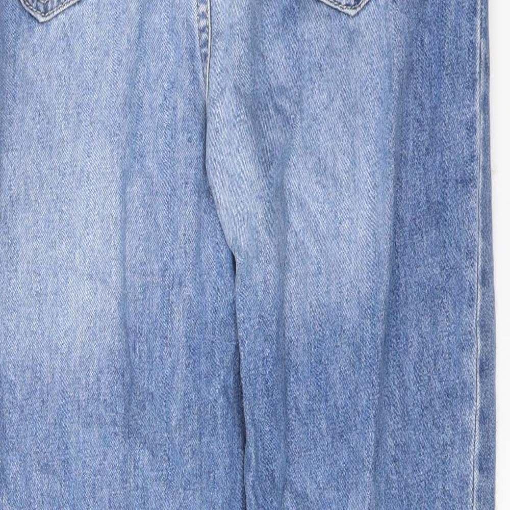Boohoo Womens Blue Cotton Mom Jeans Size 10 L26 in Regular Button