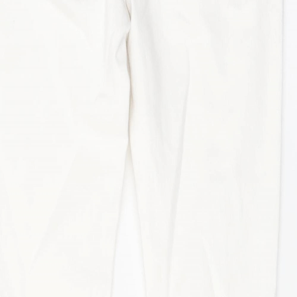 NEXT Womens White Cotton Skinny Jeans Size 12 L29 in Regular Button