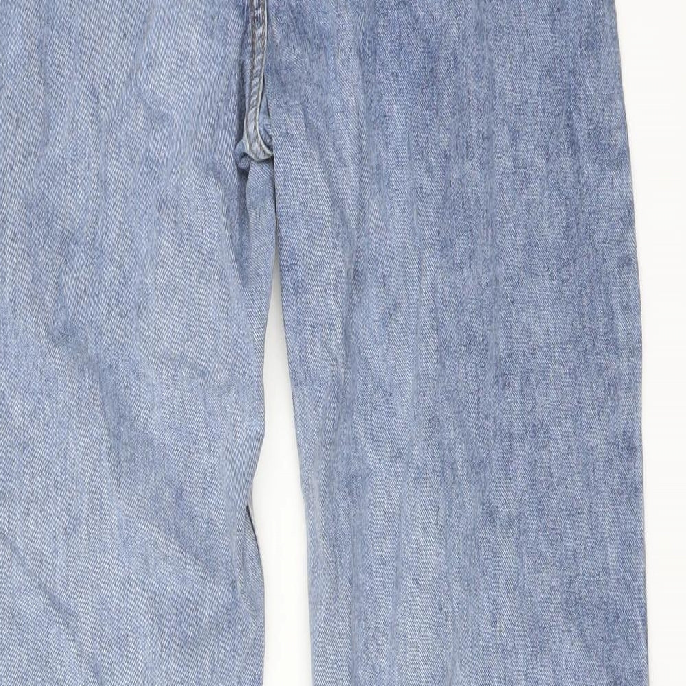 Cider Womens Blue Cotton Wide-Leg Jeans Size S L31 in Regular Button
