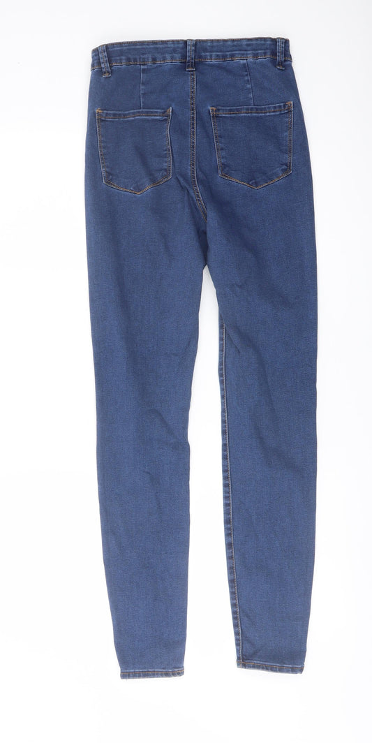 Denim & Co. Womens Blue Cotton Skinny Jeans Size 10 L29 in Regular Button