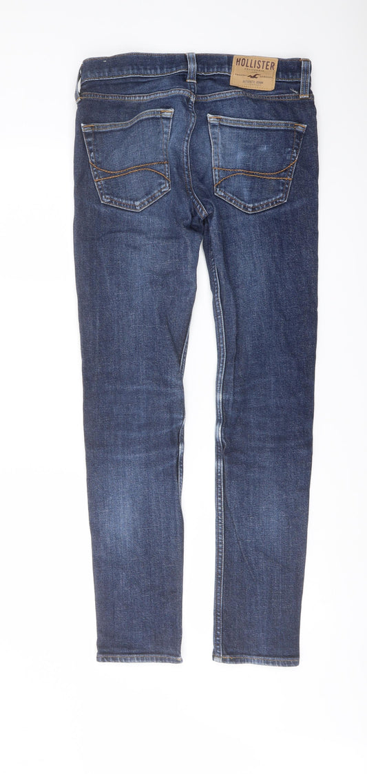 Hollister Mens Blue Cotton Skinny Jeans Size 30 in L32 in Regular Button