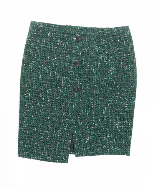 Additional front view of Principles Women's Green Pencil Skirt, size 18