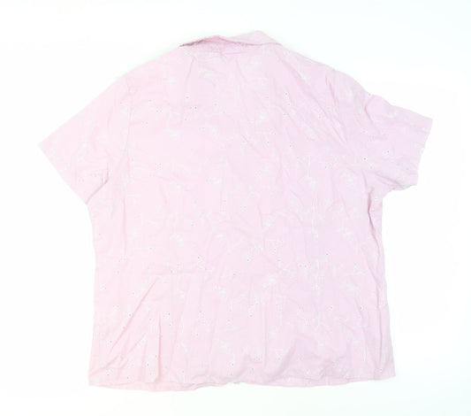 Damart Women's Pink Button-Up Shirt Size 18