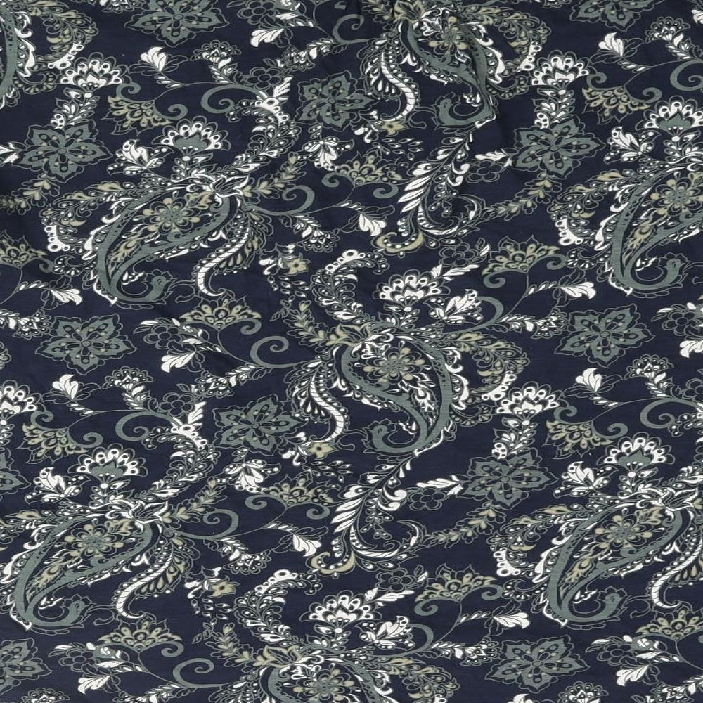 bonprix Womens Blue Paisley Polyester Basic Blouse Size XL Henley