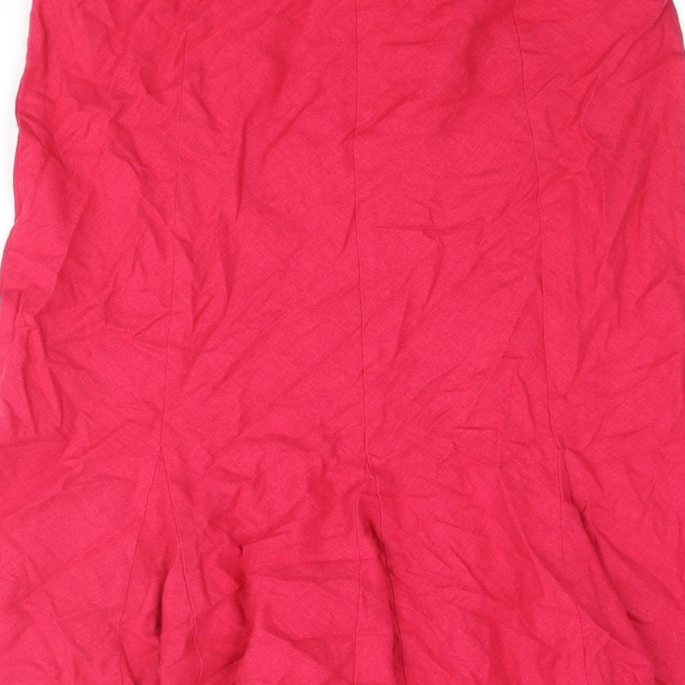 Marks and Spencer Womens Pink Linen Trumpet Skirt Size 12