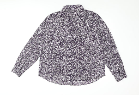 Womens UK Size 16 Marks and Spencer Purple Basic Button-Up