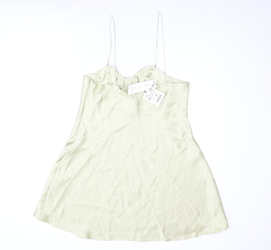 Zara Womens Gold Polyester A-Line Size XL Sweetheart Zip - Rhinestone Strap