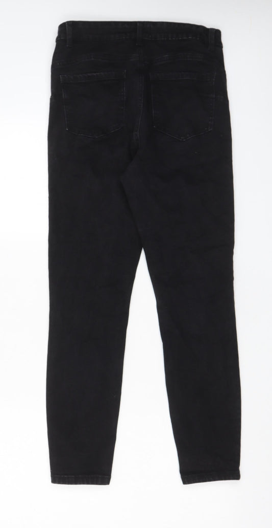 Denim & Co. Womens Black Cotton Skinny Jeans Size 12 L27 in Regular Zip - Pockets