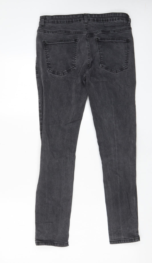 Mens UK Size 30 in Denim & Co. Regular Fit Skinny Grey Jeans
