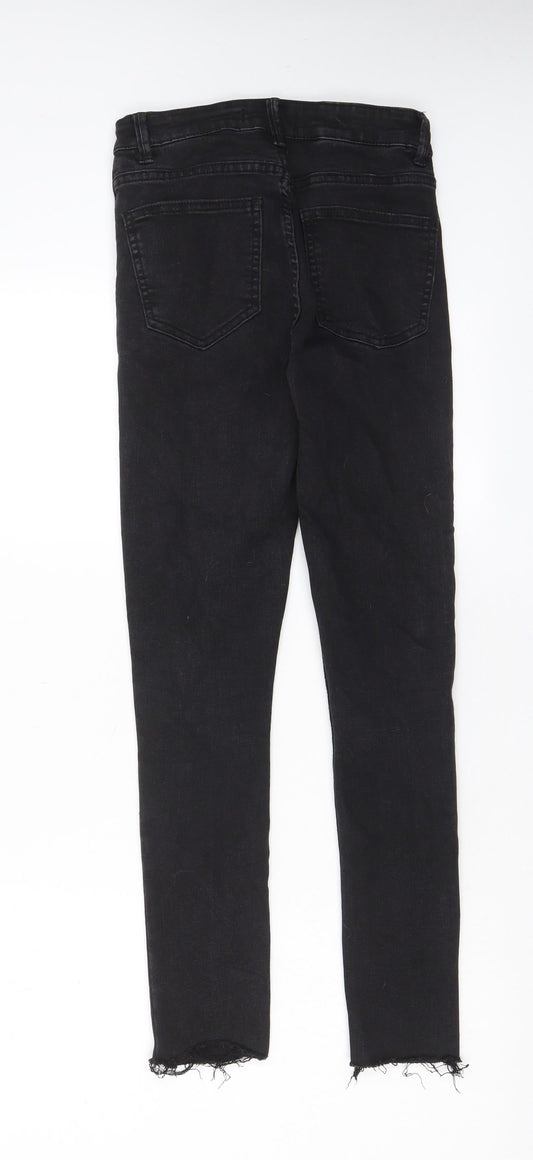 Denim & Co. Womens Black Cotton Skinny Jeans Size 8 L27 in Regular Zip - Pockets