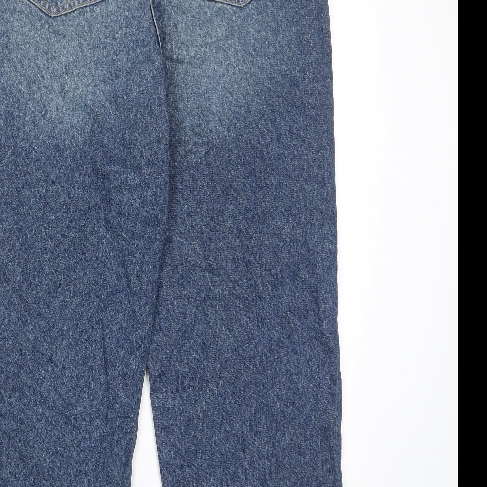 COLLUSION Womens Blue Cotton Straight Jeans Size 26 in L28 in Regular Zip - Pockets