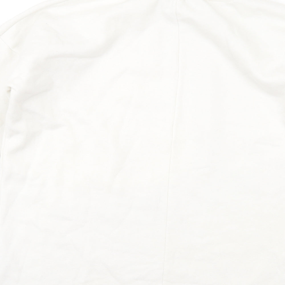 PRETTYLITTLETHING Womens White Polyester Pullover Sweatshirt Size 6 Pullover